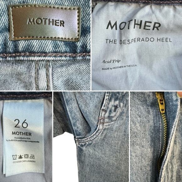 MOTHER The Desperado Heel High Rise Slouchy Jeans Acid‎ Wash Size 26 - Picture 7 of 11